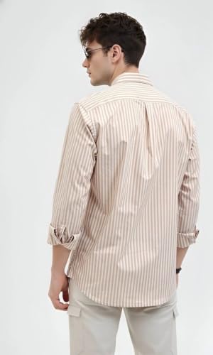 Image of Youth First Men's Cotton Blend Casual Shirt | Regular Fit Solid Full Sleeve Button Down Collared Shirts | Comfortable Formal Office Business Casual for Men
