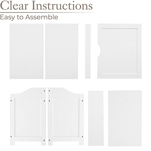 Christow White Laundry Box Wooden Bathroom Storage Basket Linen Clothes Chest - Image 5