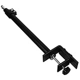 Support de caméra de bureau : poteau amovible et base de serrage, pratique pour le rangement et le transport.