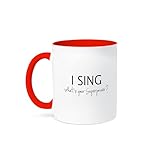 3dRose 11oz Coffee Mug Two-Tone Red, I Sing What’s Your Superpower - Music Inspirational Coffee Mug for Women Gifts for Singers Music Lovers Funny Drinking Cups Adult Fun Gifts Unique Coffee Mug