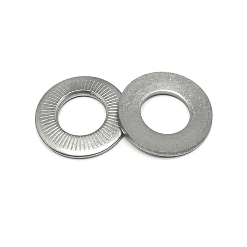 5 Pcs M16 304 Stainless Steel Conical Knurled Spring Washer,Spring Disc Washer,Conical Knurled Spring Washers,Prevent Loose Fasteners