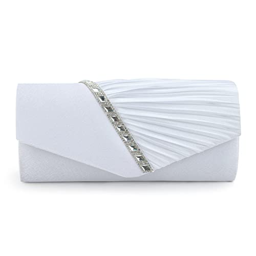 EVEOUT Carteras de Mano y Clutches Bolso para Mujer Satín con Cristal Bolsa de...