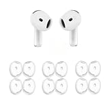 6 Pairs Ear Cover for AirPods 4,Anti Slip Ear Skin Tips Accessories Sport Ultra Thin Slim Soft Silicone Ear Tips Earbuds Gel Cover Compatible with AirPods 4th Generation (White)