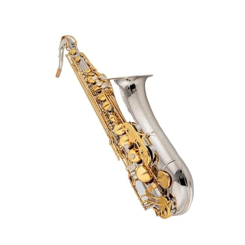 プロ仕様アルトサックス B♭管テナーサックスニッケルメッキ金鍵盤ケースマウスピースグローブ付き(1)