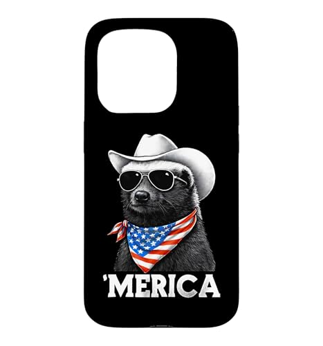 Honey Badger Ratel �A�����J���� �o���_�i �N�[�� �T���O���X �X�}�z�P�[�X iPhone 15 Pro �p