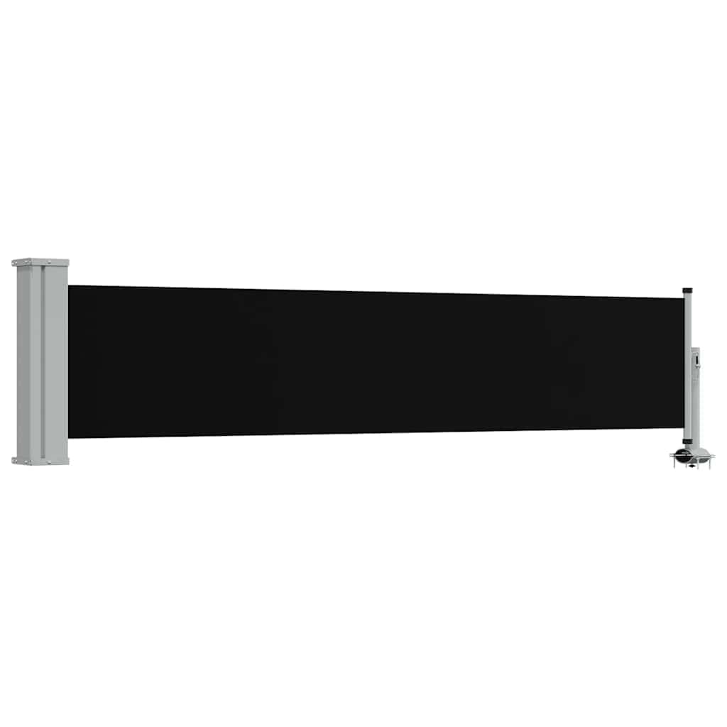 Store latéral en polyester noir 60 x 300 cm brise-vue terrasse et jardin