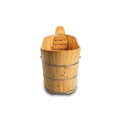 XXL Luxus freistehende Holz-Badewanne 150cm Holzbadewanne Tauchbecken Holzwanne – Bild 6