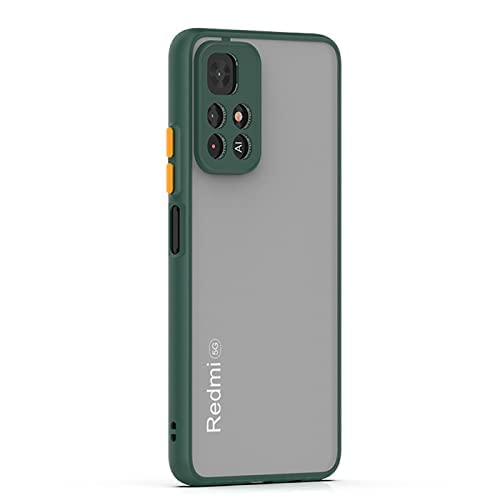 Image of Designerz Hub Transparent Military Grade Certified Clear Case - Smoke Case, Shock Absorbing Rubber, Scratch Resistant Protective Case, Drop Tested Case for Redmi Note 11T 5G / Poco M4 Pro 5G - Green
