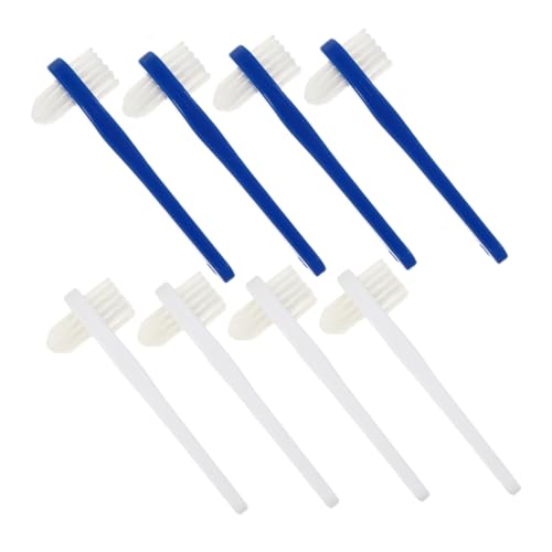 KOCKSHION 8pièces Brosse à Dentier Double Face Pour Nettoyage De Prothèses Dentaires Avec Poignée Antidérapante Soins Dentaires Efficaces Et Doux Pour Gencives