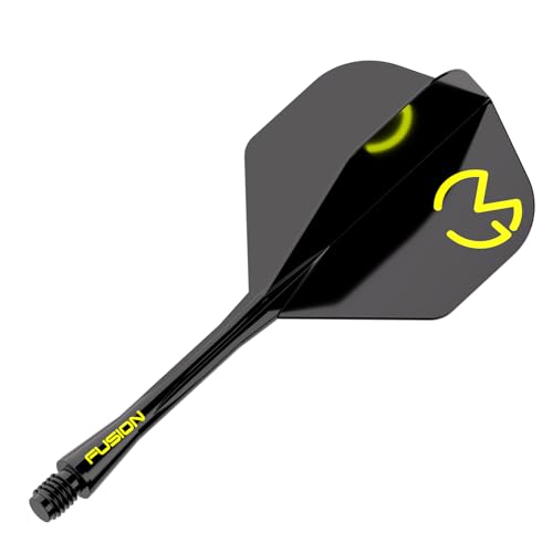 Image of Winmau Fusion No.2 Integrated Flight & Shaft System - Lightweight Replacement Set for Steel & Soft Tip Darts - 90-Degree Wing Design Sizes