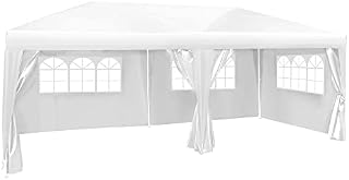 Outsunny 3 x 6m Garden Pop Up Gazebo Height Adjustable Marquee Party Tent Wedding Water Resistant Awning Canopy With free Storage Bag White