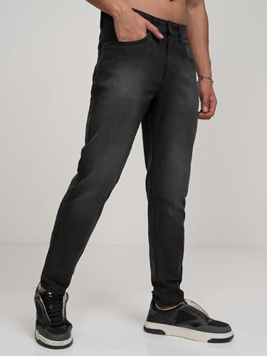 Image of Highlander Mens Tapered Fit Denim Jeans for Man|Regular Length|Mid-Rise|Stretchable Fabric for Comfort fit| Jeans for Man | Men Jeans