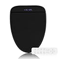YOURLITE Bidet Toilet Seat, Elongated Toilet Seat Warm Water, Heated Seat Bidet with Remote Control,Self-cleaning Nozzle Temperature Adjustable LED Light, Need Electricity, Black