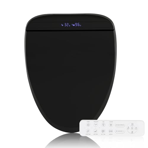 YOURLITE Black Elongated Bidet Toilet Seat Heated & Remote Control