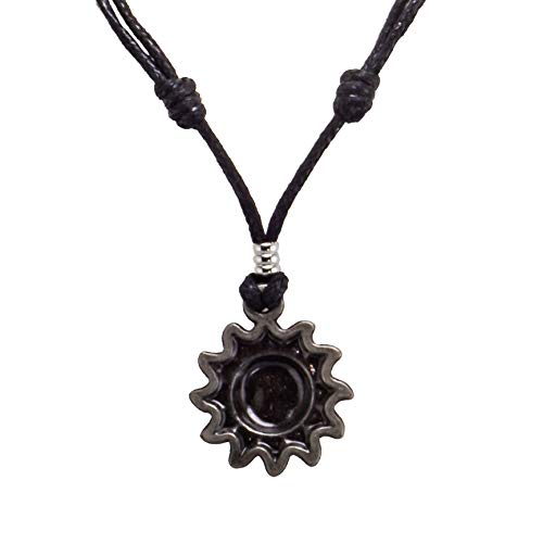 BlueRica Sun on Adjustable Black Cord Necklace3