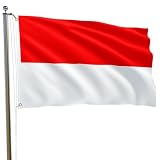 Indonesia Flag 5x8FT Indonesians Flag Bright Colors Fade Proof Polyester with 2 Brass Grommets Indoor Outdoor