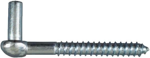 Gancho de tornillo National Hardware, 5/8 x 5 pulgadas, acero, chapado en zinc | se enrosca en postes como reemplazo de bisagra o ajuste de hundimiento; Acabado resistente a la corrosión para puertas exteriores