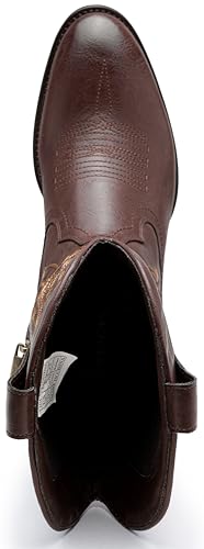 Image of Jousen Cowboy Boots for Men Round Toe Side Zipper 8422 Dark brown 10