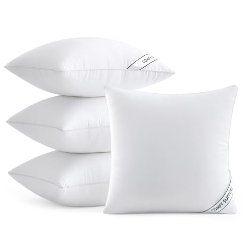 MIULEE 18x18 Inch Pillows Inserts, Pack of 4
