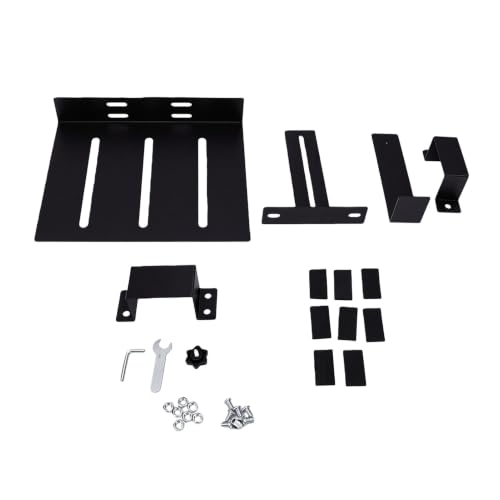 Soporte para PC bajo el escritorio, ajustable sin perforación para patas de tubo cuadrado, soporte robusto de acero para CPU con capacidad de carga de 20 kg y abrazadera antivibración para soporte de computadora en oficina en casa miniatura 1