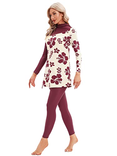 Muslim Swimsuits for Women Modest Islamic Arabic Swimwear Burkini Full Cover Swimming Suits (XXL,S1)