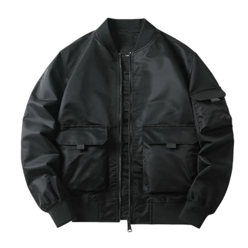Veste bomber pour homme automne hiver blouson chaud noir