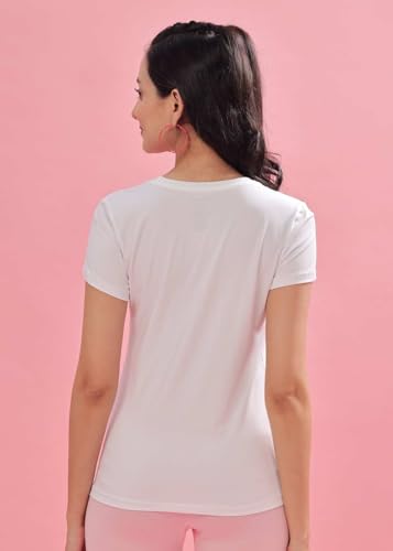 Image of Dollar Women's Solid Stretchable Cotton Round Neck Tshirt