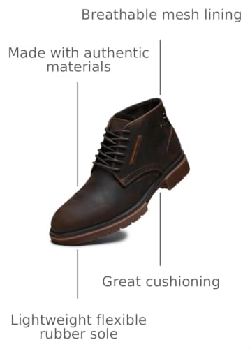 Image of Arkbird Men's Chukka Boots, Leather Ankle Dress Boot Casual Oxfords Lace Up Work Shoes