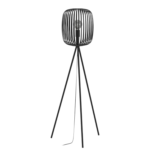 EGLO Stativ Stehleuchte Romazzina, Stehlampe Wohnzimmer aus Metall in Schwarz, Dreibein Standleuchte, Wohnzimmerlampe mit E27 Fassung EGLO Stativ Stehleuchte Romazzina, Stehlampe Wohnzimmer aus Metall in Schwarz, Dreibein Standleuchte, Wohnzimmerlampe mit E27 Fassung