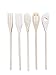 Ducomi Mixup - Set di 5 Posate in Legno per Cucinare - Mestolo, Forchetta, Mestolo Forato, Paletta e Cucchiaio con Fori (5 Pz)
