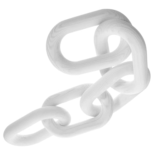 TOBBOMEY Catena Nodo in Legno Bianco Decorazione Rustica per Mensola e Tavolino da Caffè Ornamentale per Soggiorno Camera e Decorazioni Casa