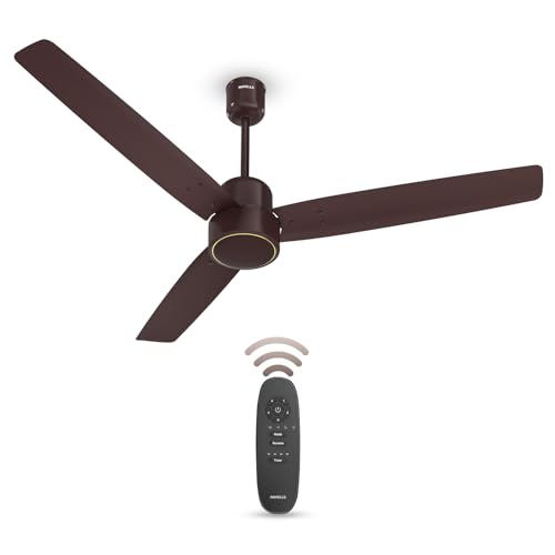 Havells FAB BLDC Ceiling Fan 1200mm, 380 RPM, Savings upto 65%, Reverse Rotation, 4 Modes (Boost, Sleep, Breeze, Mop), Low Wattage 30W, Low Noise, Air Flow:225 CMM, 3 Year Warranty, Brown