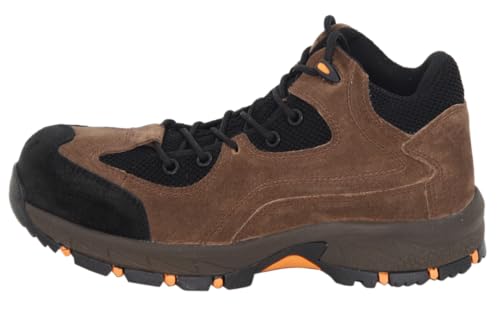 Image of BLACK+DECKER High Ankle Olive Suede Leather Safety Shoes for Men | Double Density | Fiber Toe | Antistatic & Antislip | BXWB0167IN