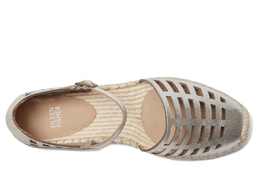 Women's Bijou Mary Jane Flat, Platinum, 5.52