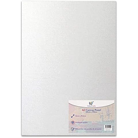 A2 Canvas Panel Stretched Blank Canvas Board Primed Artist Boards 100% Cotton for Oil Paint Acrylic Painting Mixed Media Acid Free White Canvases Art Painting Panel (A2 Size - 420 x 594mm - 1 Board) Cover