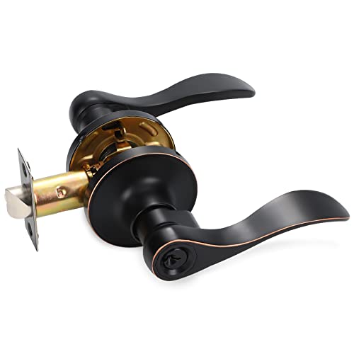 One-Day Sale: Up to 40% Off 10 Pack Bulk Door Handles with Lock and Keys, Bed and Bath Door Knobs Oil Rubbed Bronze, Keyed Alike Entry Door Knobs Interior, Door Handle Lock for Right or Left Handed Doors