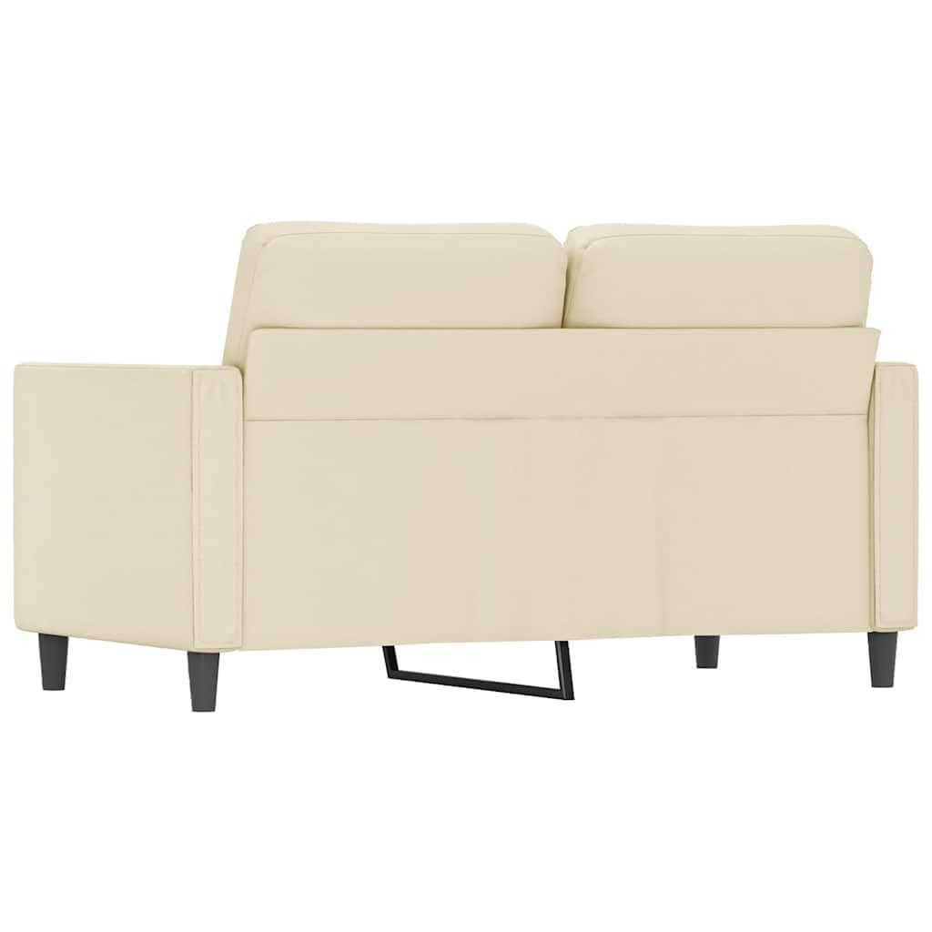 Quoril Canapé 2 places en cuir synthétique crème 120 cm avec fonction couchage et espace de rangement design moderne pour salon, chambre d'amis, salon peu encombrant, confortable et durable