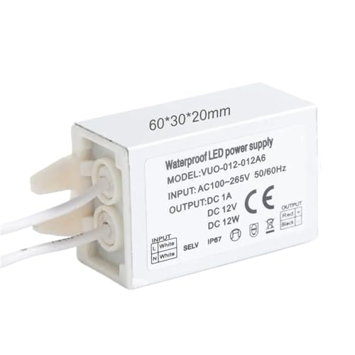 Transformateur LED 12V DC IP67 alimentation étanche 12W adaptateur universel switching pour bandeau