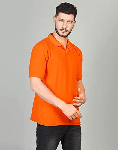 Image of INKKR Men's Solid Regular Fit T-Shirt (Polo-Sky-Orange-Pink-Grey-XXL White-RED-Royal-Yellow