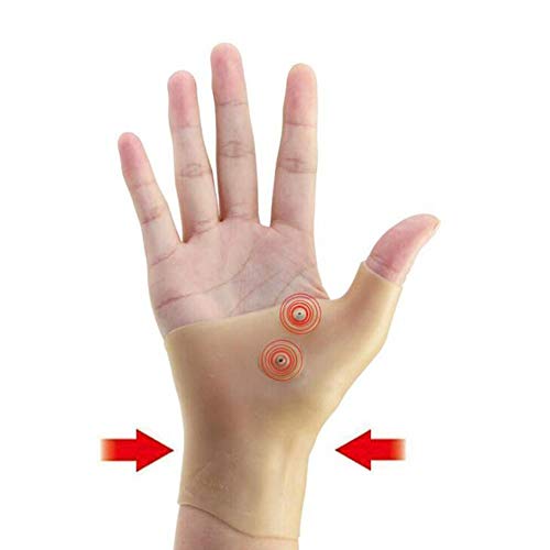 Terapia magnética, muñeca, mano, pulgar, guantes de apoyo, gel de silicona, artritis, presión, corrector, masaje, alivio del dolor, guantes - Color de piel