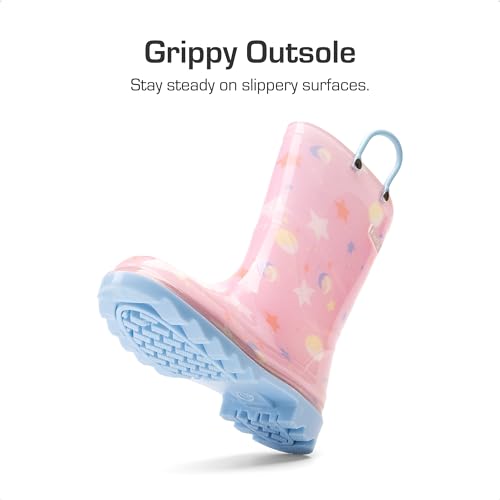 DREAM PAIRS Kids Rain Boots Cute Lightweight Waterproof with Pull-on Handles for Girls & Boys Toddler Outdoor Play3