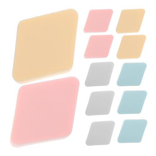 WRITWAA 12 Pcs Portable Rhombus Shaped Powder Lightweight Makeup Applicators for Foundation Concealer Blush Highlighter Easy to Carry for Beginners and Makeup Artists