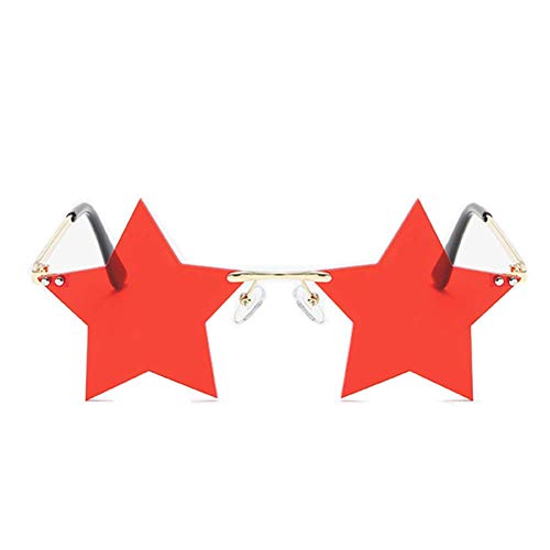Lunettes de soleil sans monture protection solaire style y2k pentagramme femme homme