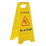 Panneau de signalisation sol glissant chevalet jaune