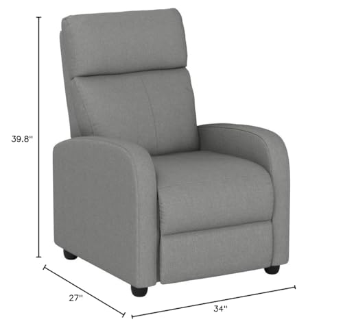 Image of BestMassage Recliner Chair with 2 Point Massage Function | Textile Grey