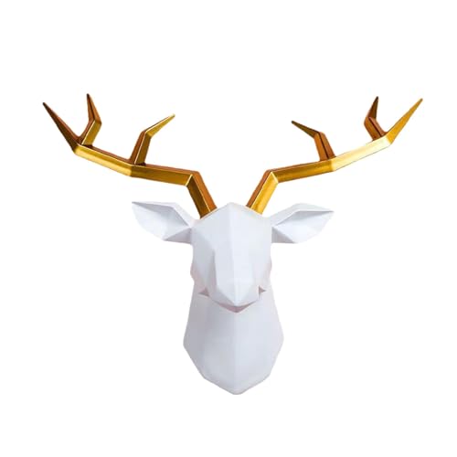Sculpture murale de cerf en résine haut de gamme pour salon élégant