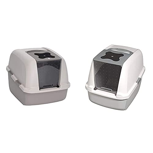 Catit Jumbo Hooded Cat Pan, Grey & Hooded Cat Pan, Grey, 57 x 46.5 x 39 cm (L x H x W)