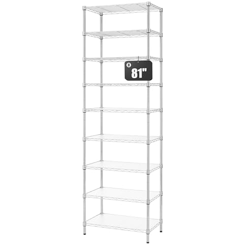 Finnhomy 9-Tier Wire Shelving Unit Adjustable Steel Wire Rack Shelving,