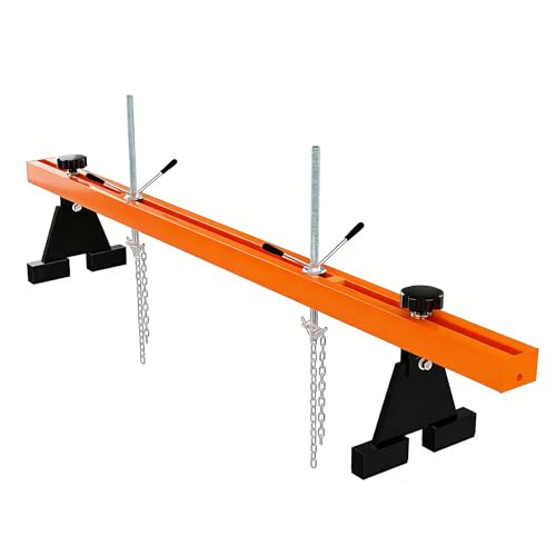 DEXSO Engine Support Bar 1100 Lbs Capacity Engine Transverse Bar Engine Hoist 2 Point Lift Holder Hoist Dual Hooks Engine Hoist for Home Garages & Auto Repair Shop Orange