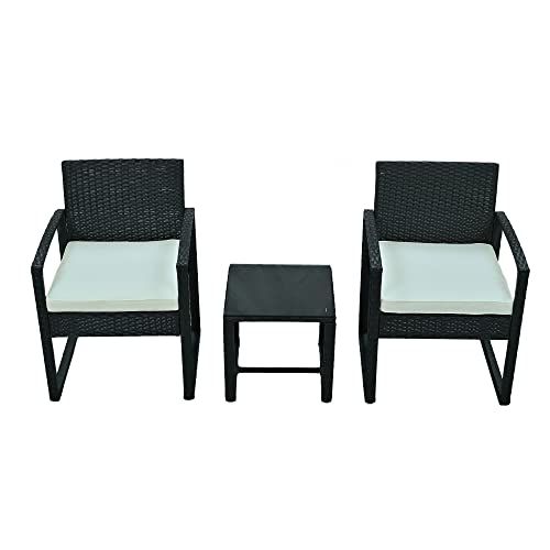 ガーデンソファー ラタン調 屋外 ガーデンテーブル セット 3点セット 防水 軽量 高級 ガーデンファニチャー セット 屋外家具 組立簡単 耐荷重150KG 白い クッション付き ホテル カフェ 庭 新築祝い プレゼント 6枚目